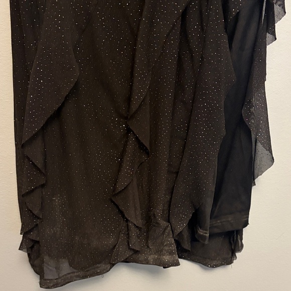 THIRTY THIRTY Women’s Chic Glitter Mesh Ruffle Maxi Dress Size M - Picture 4 of 8